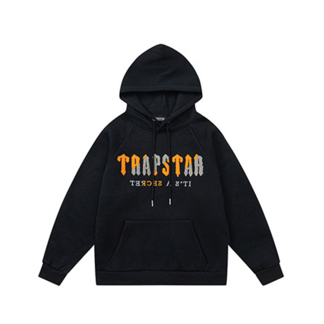 Hanorac Cu Gluga Trapstar – Negru/Portocaliu