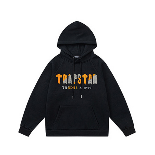 Hanorac Cu Gluga Trapstar – Negru/Portocaliu